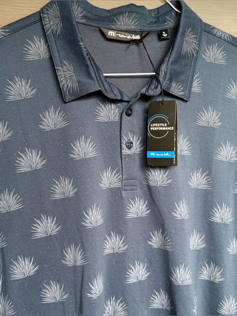 Travis Mathew Polo Sz XL Navy At The Buffet Botanical Floral Print AOP Golf NWT